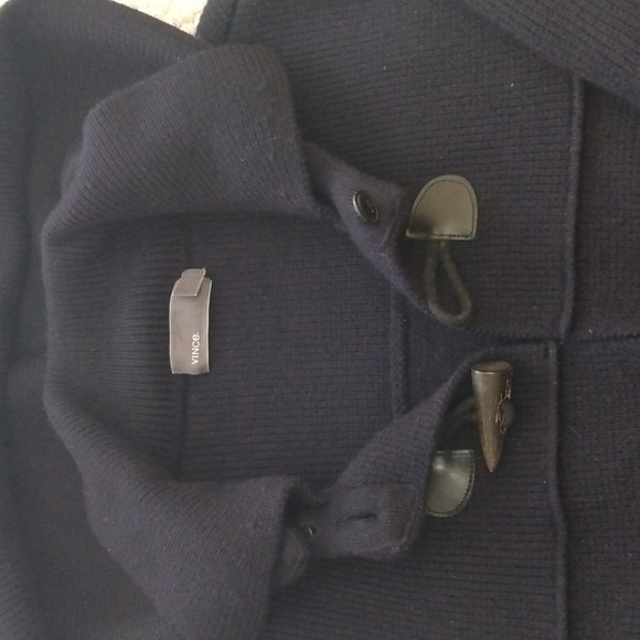 Vince Navy Blue Wool Duffel Coat/Cardigan/Sweater with Toggles (Large) - Picture 5 of 14